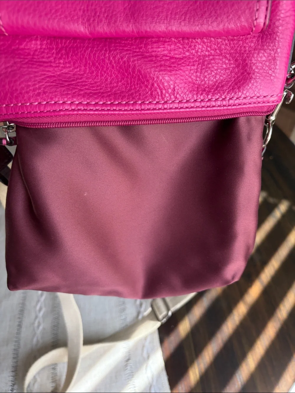Coach Park Swingpack Hot Pink pebbled Leather Crossbody Bag